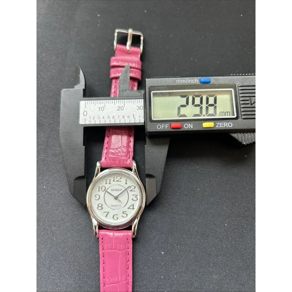 Gossip Silver Tone Pink Band Women’s Quartz Watch